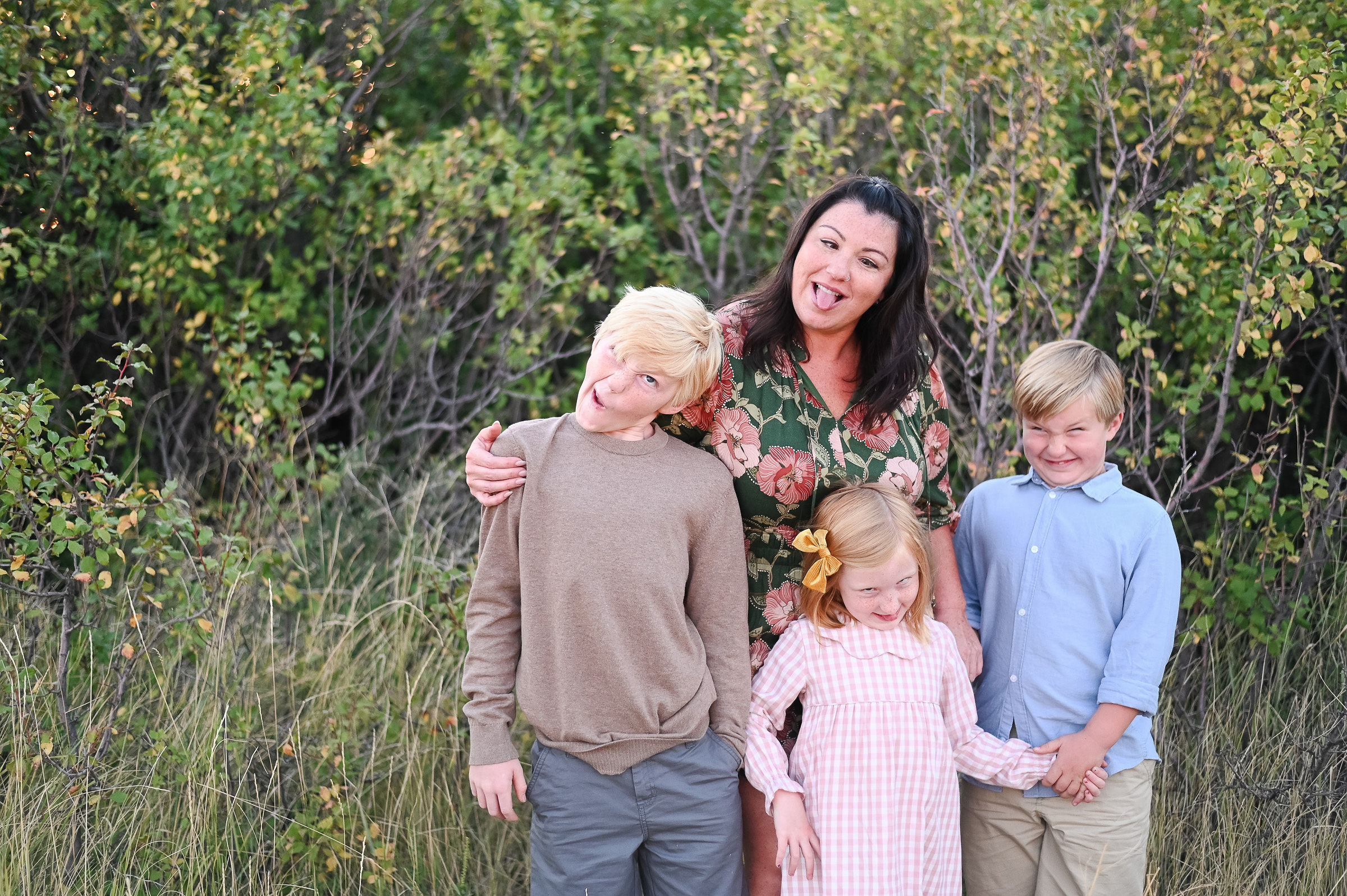 Making funny faces at Tunnel Springs Park in Utah.