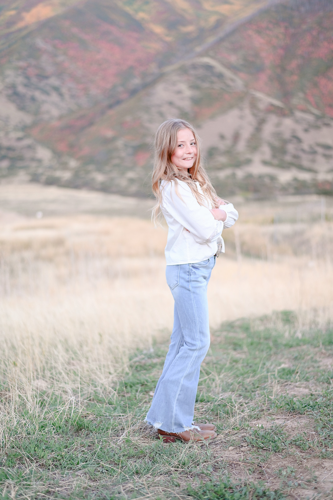All smiles in the foothills of the mountains in Mapleton Utah.