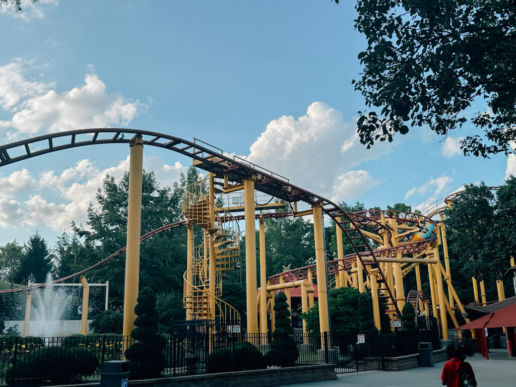 A roller coaster at Ocean Waves and Fun Amusement Park.