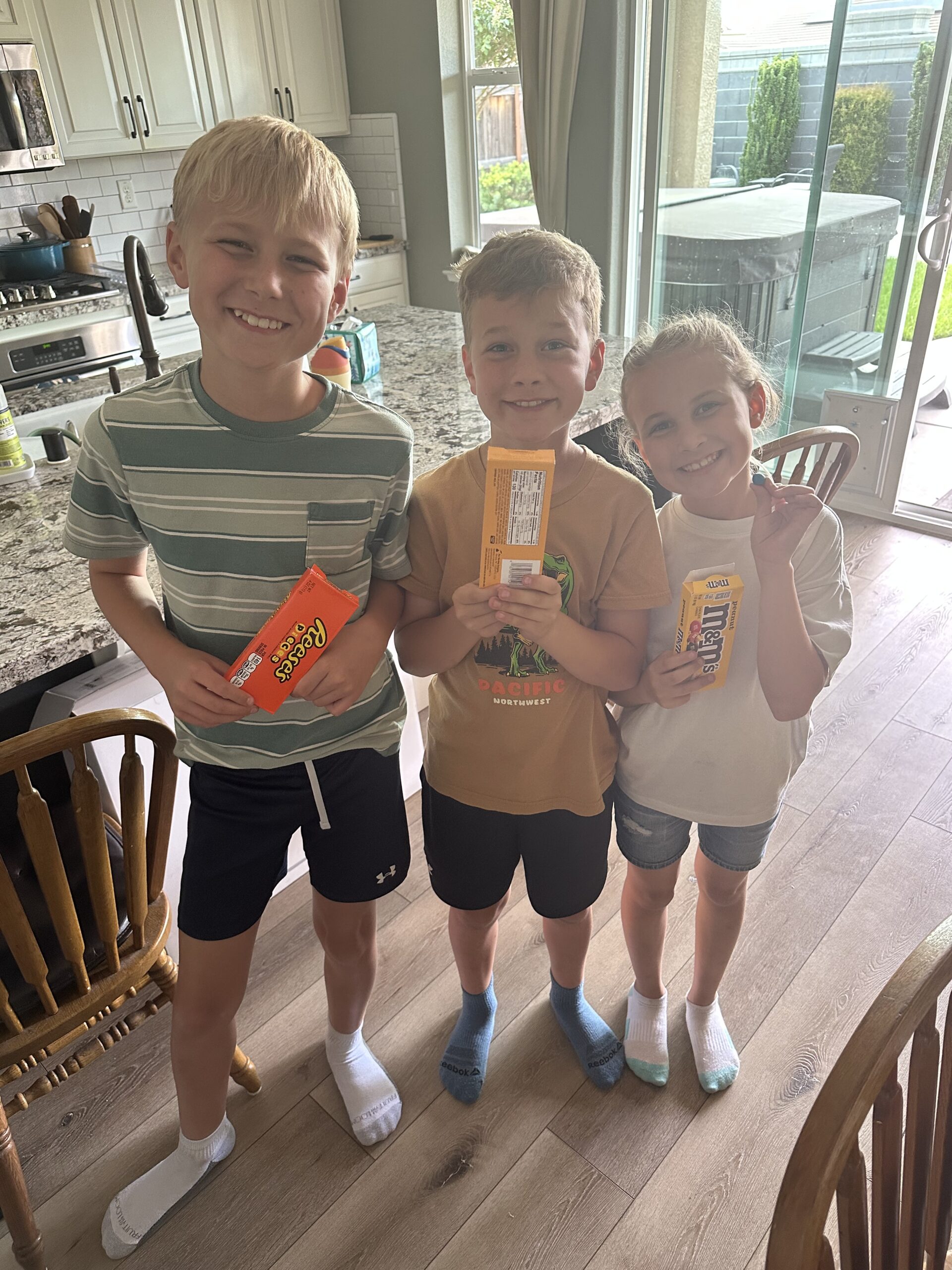 Showing off their treats in Rocklin CA