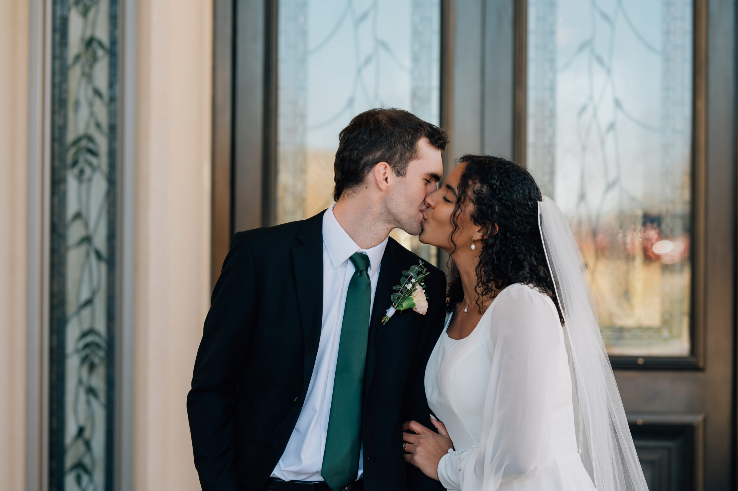 LDS temple wedding portraits of bride and groom in Payson Utah