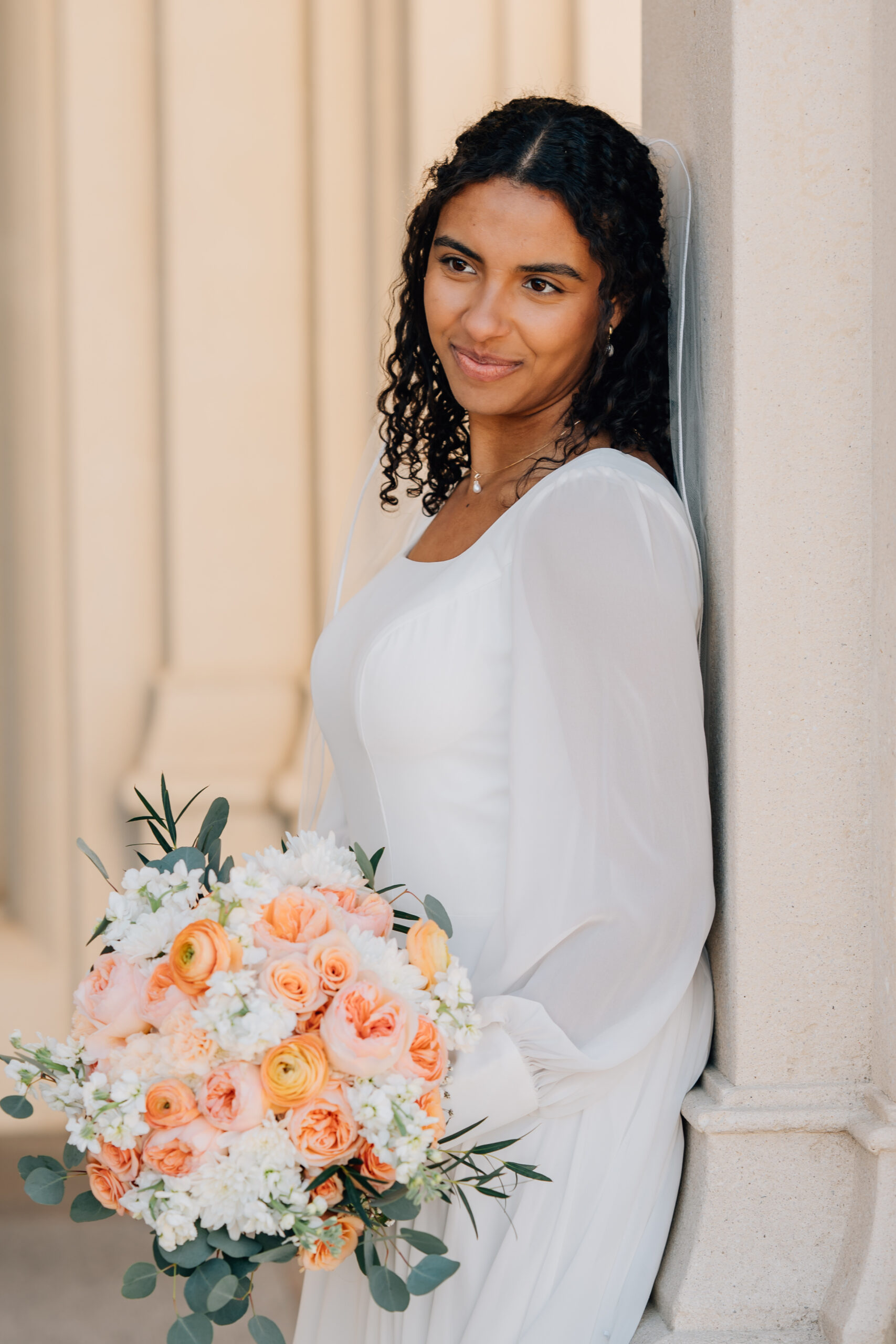 LDS temple wedding portraits of bride and groom in Payson Utah