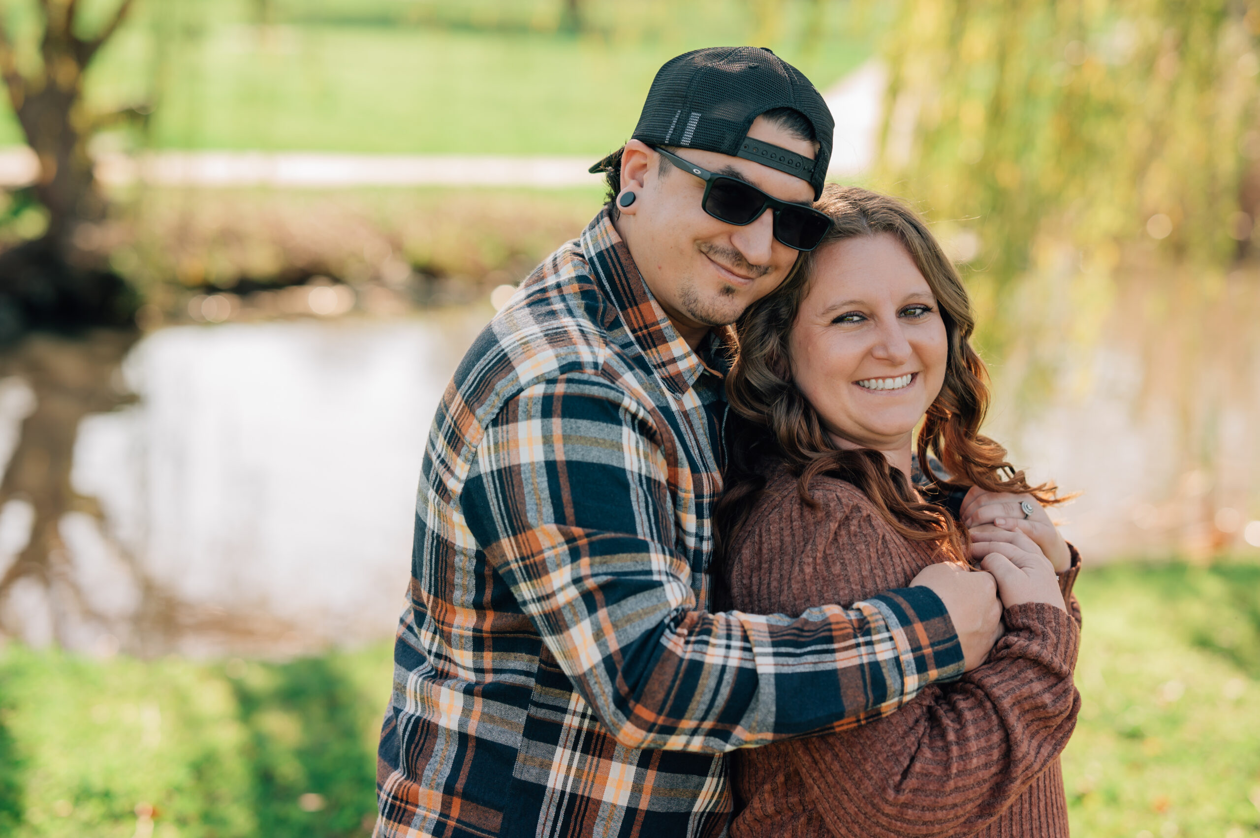 parents portrait under willow tree stockton california