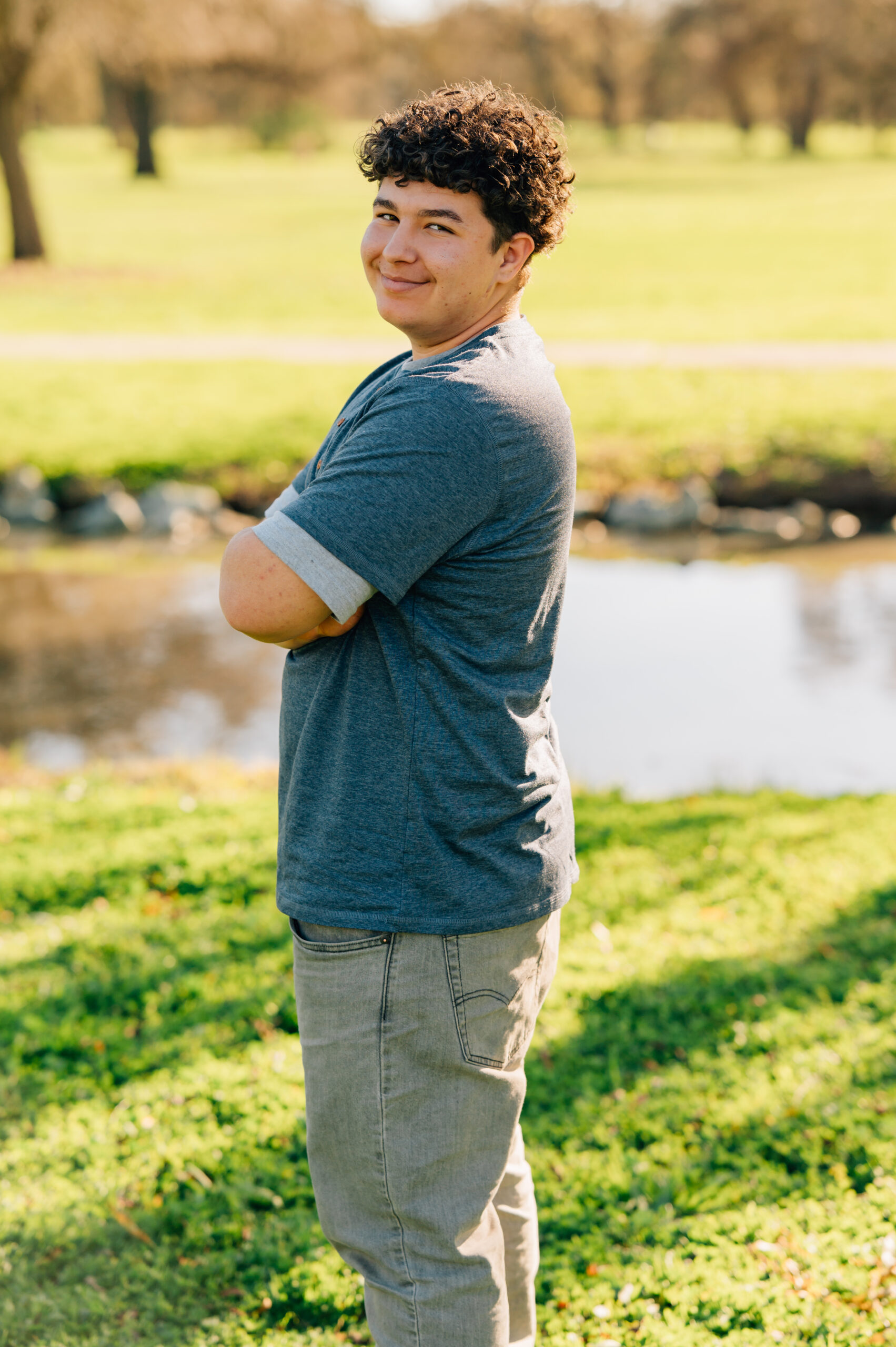 teenage boy portrait at shumway oak grove park stockton