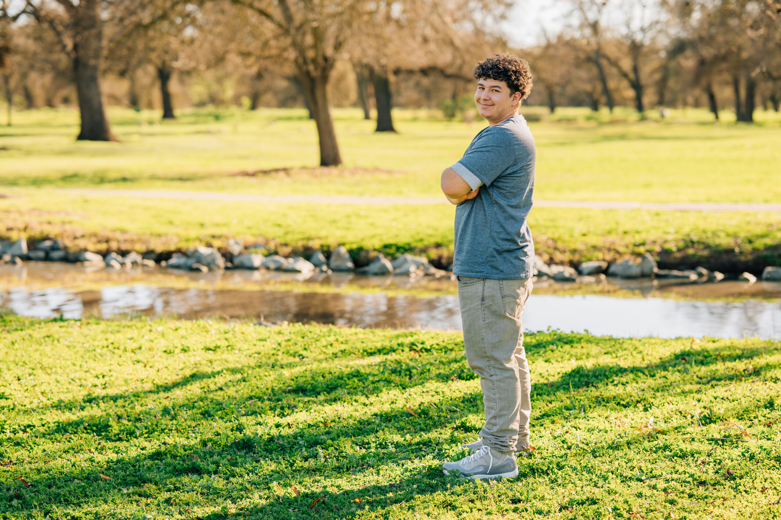 teenage boy portrait at shumway oak grove park stockton