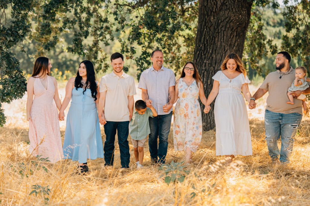 Candid family moment during an extended session at Army Corps Park in Ripon, CA. 